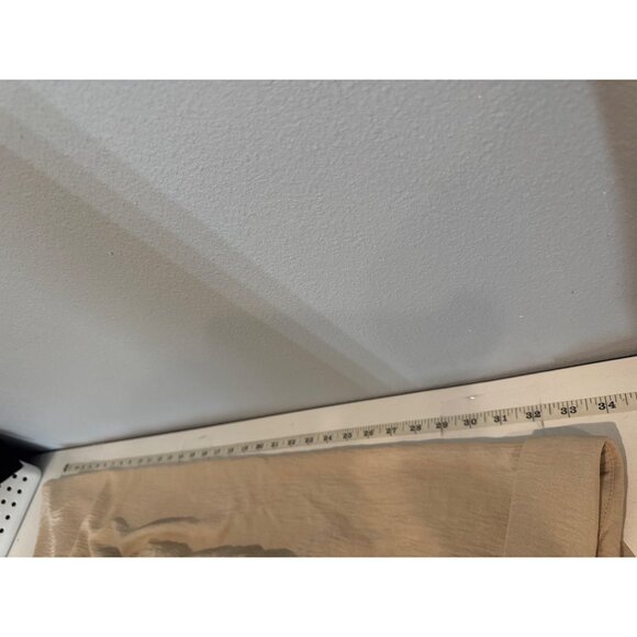 B Brand Womens Top Sz L Beige Ruched Collared Popover Tunic Beachy Minimalist - Picture 7 of 10